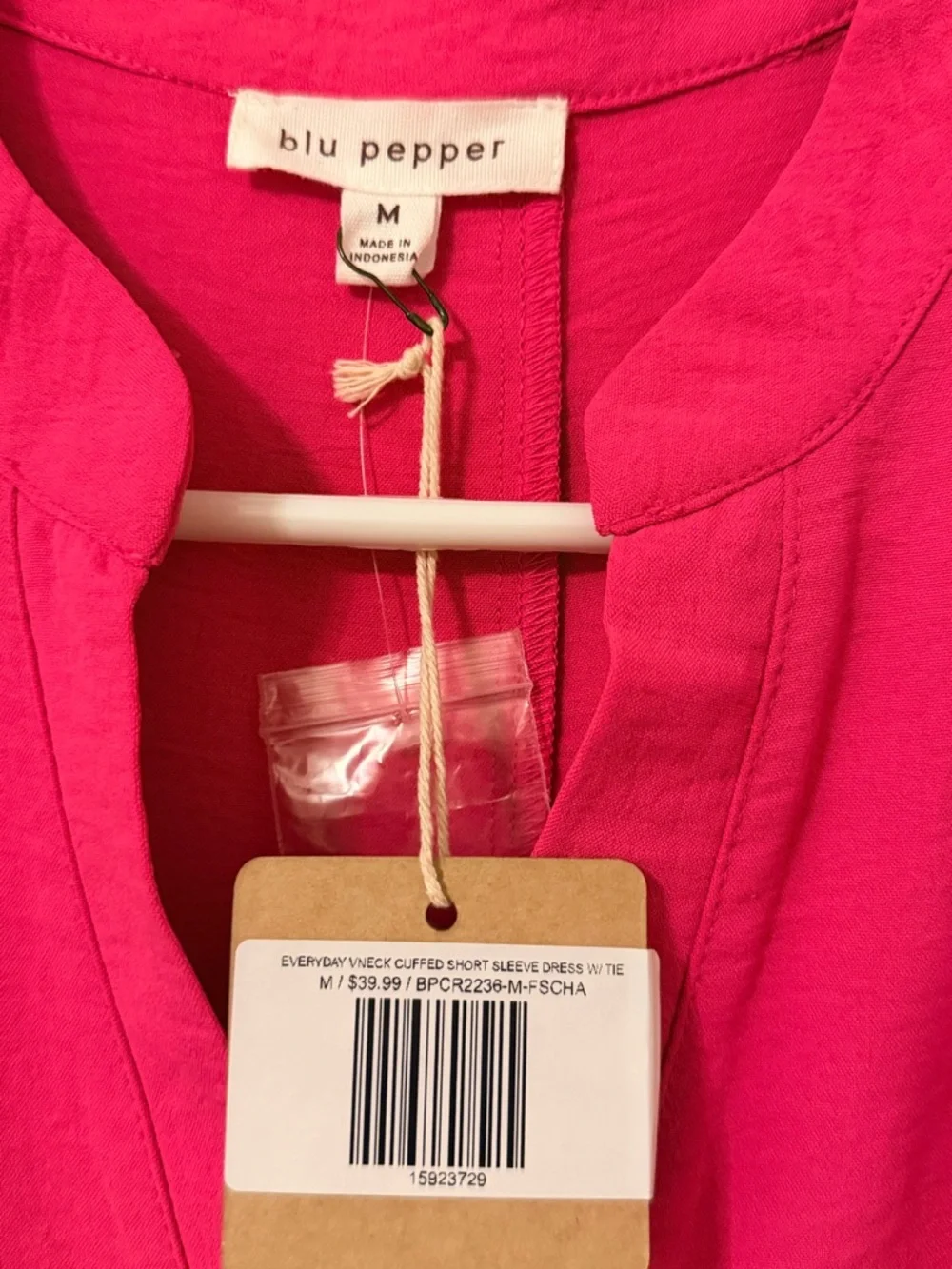Blu Pepper Hot Pink Tie-Waist Dress - Picture 3 of 3